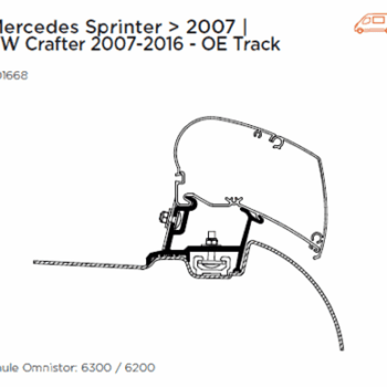 ADAPTOR SET FOR MERC SPRINTER 2007> & VW CRAFTER 2007-16 WITH OE TRACK